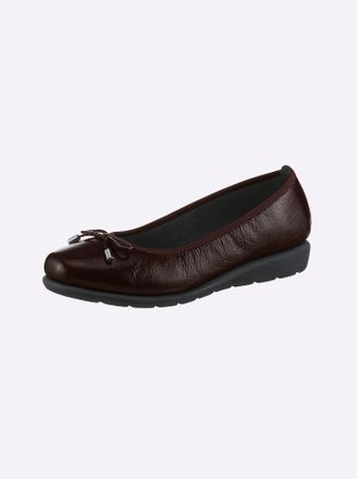 Casual Looks Ballerina CASUAL LOOKS, Damen, Gr. 36, rot (bordeaux), Lackleder, Basic, Schuhe Ballerina