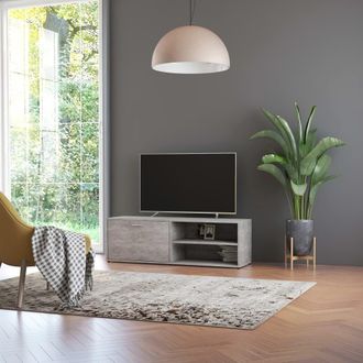 Berkfield Home TV Cabinet Concrete Grey 120x34x37 cm Engineered Wood | Size: 120 x 34 x 37 cm