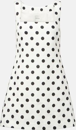 Possé Abito corto Alice in lino a pois