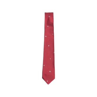 Vivienne Westwood Ties, male, Red, Size: ONE SIZE Orb Embroidered Tie