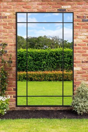 MirrorOutlet Black Contemporary Wall & Leaner Garden Mirror 79x 47 200x120cm | Size: 1 Pack