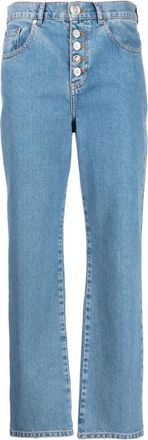 Moschino Blauwe Straight Jeans Casual Stijl - Dames - Regular Fit Jeans - Blauw - W25 - Katoen - Jeans