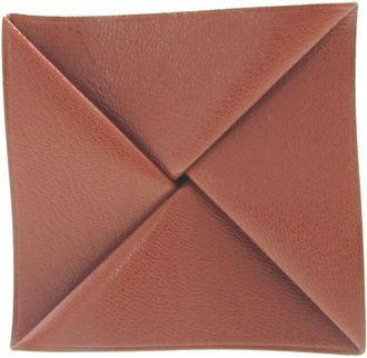 Hermès Brown Chevre Leather Coin Purse/Coin Case (Pre-Owned)