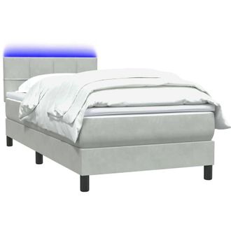 vidaXL Cama Box Spring Con Colch&oacute;n Terciopelo Gris Claro 80x210 Cm Vidaxl