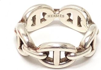 Herm&egrave;s Silver Silver 925 Band Ring (Pre-Owned)
