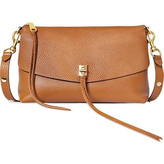 Rebecca Minkoff Darren Top Zip Leather Crossbody Bag in Caramello at Nordstrom