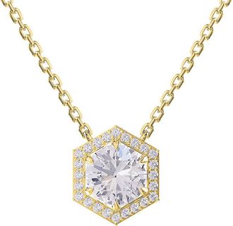 Diamond2Deal 925 Sterling Silver 2.5 ct Round Lab Grown Diamond Pendant Necklace 18 VVS-VS, E-F