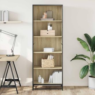 Berkfield Home Modern Bookcase Sonoma Oak 60x35x170.5 cm Engineered Wood in Light Oak