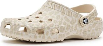 Crocs Classic Clogs - Seasonal Graphic Clog Shoes Almond Tint/Leopard : Mens 8 - Womens 10 Medium, EVA
