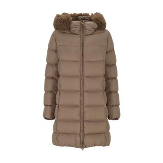 Colmar Jassen, Dames, Bruin, XS, Leer, Caption Down Jacket