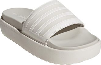 adidas Adilette Platform Slide Sandal in Chalk White/White/Grey at Nordstrom Rack, Size 11