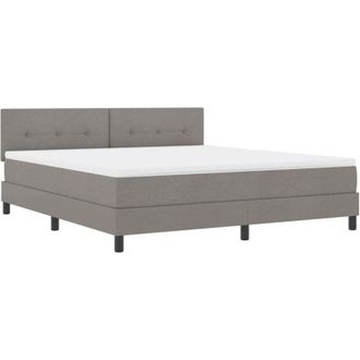 vidaXL Cama Tipo Box Spring Con Tiras Led Taup&eacute; 180 X 200 Cm Tela Vidaxl