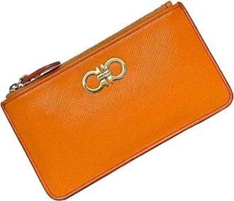 Ferragamo Pre-owned Wallet - Dames - Vintage Accessoires - Oranje - ONE Size - Leer - Vintage