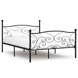 vidaXL Estructura De Cama Con Somier Metal Negro 140x200 Cm Vidaxl