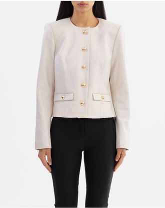 LaMarque Lynn | Leather Jacket in Whisper White at Nordstrom, Size Xx-Small