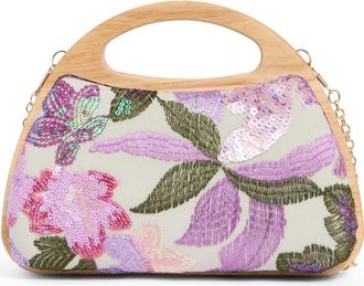 Jessica McClintock Sherrita Sequin Flower Embroidered Clutch in Iris at Nordstrom Rack