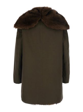 VALENTINI 1972 Mens Hooded Parka Green Cotton Coat
