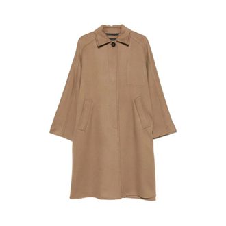 Max Mara Kasjmieren overhemdjas - Dames - Mantels - Bruin - Maat: 3XS Kasjmier
