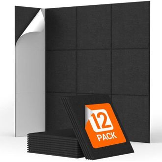 OEM 12 Paneles Autoadhesivos Insonorizantes Para Paredes, 30 X 30 X 0,9 Cm, Espuma Insonorizante De Alta Densidad, Aptos Para Insonorizar Oficinas, Color 