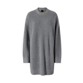 Pinko Knitted Dresses, female, Gray, Size: XS Knitted Dress