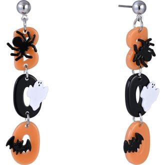 Hallmark Halloween Black and Orange Boo Earrings at Nordstrom