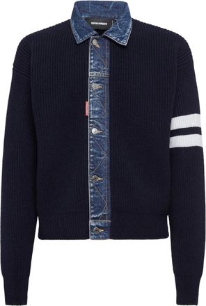 Dsquared2 Maglione con inserti a contrasto - Blu