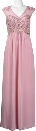 Sue Wong Cap Sleeve Embellished A-Line Dress In Orchid