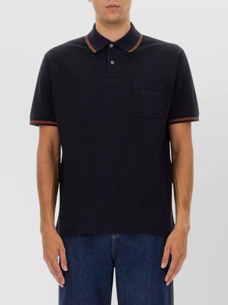 Gucci embroidered polo shirt featuring chest pocket