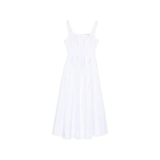 Sportmax Sportmax, Maxi Dresses, female, White, Size: S Long Sleeveless Pure Cotton Dress