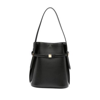 Toteme Tassen, Dames, Zwart, ONE Size, Leer, Riemlederen Bucket Bag