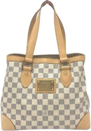 Louis Vuitton Pre-owned Vintage Damier Azur Tote Bag - Dames - Vintage Handtas - Wit - ONE Size - Leer - Vintage