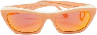 Acne Studios Pre-owned Glazen Zonnebril - Dames - Vintage Accessoires - Oranje - ONE Size - Vintage