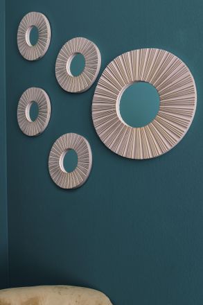 My Flair Dekospiegel »5tlg.Wanddekoset« Wandspiegel, Wanddeko, rund, 1x Ø 40 cm & 4x Ø 25 cm, Wohnzimmer