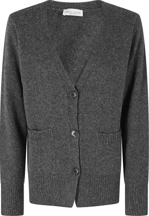 Roberto Collina Antracite Wool-Camel V-Neck Oversized Cardigan