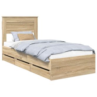 vidaXL Estructura De Cama Roble Sonoma 75 X 190 Cm Madera Ingenieril Vidaxl