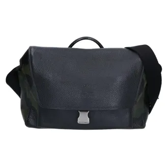 Coach Black Khaki Leather Shoulder Bag (Pre-Owned)