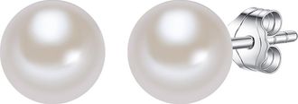 Lulu & Jane Womens Earrings Sterling Silver - White - One Size