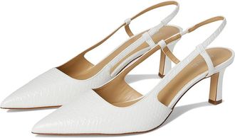 Michael Kors Alora Mid Sling High Womens Heels Optic White 1 : 8.5 M, Synthetic