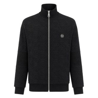 Philipp Plein Hoodies & sweatvesten, Heren, Zwart, XS, Leer, Jogging Jacket Monogram