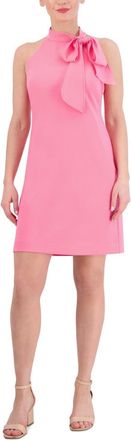 Vince Camuto Shift Dress Womens Pink Bow Neck Halter Cutaway Shoulder FTS1183