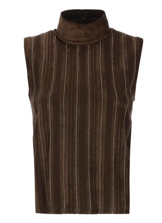 D.exterior Brown Striped Lurex Viscose Tank Top
