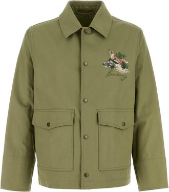 Burberry Mens Green Cotton Jacket - Sage Green - Size Large