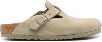 Birkenstock Kaki sbiadito Birkenstock Boston, pelle in pelle scamosciata