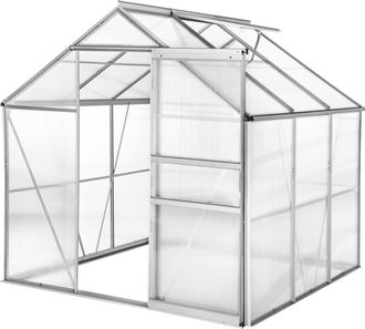 TecTake Aluminium Greenhouse, Uv-Resistant, 185X190X195Cm in Clear | Size: Large