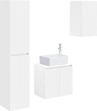 vidaXL Juego De Muebles De Ba&ntilde;o 3 Uds. Blanco 33 X 34,5 X 160 Cm Vidaxl