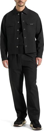 Mani&egrave;re De Voir Milo Textured Cargo Jacket in Black at Nordstrom, Size Medium