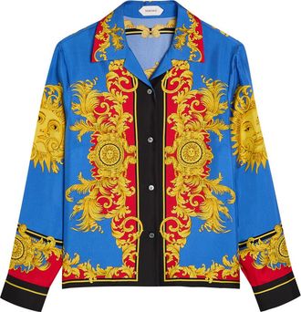 Versace Printed Silk-twill Shirt - Blue - 48 (UK16 / XL)