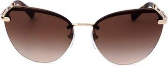 Bulgari Ladies Rose Gold Tone Pilot Sunglasses 0BV6129KB-2041T5