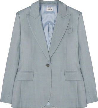 P.A.R.O.S.H. Single-Breasted Tailored Blazer in Muted Blue Viscose