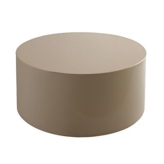 Oviala Mesa de centro redonda de 80 cm en MDF lacado gris topo
